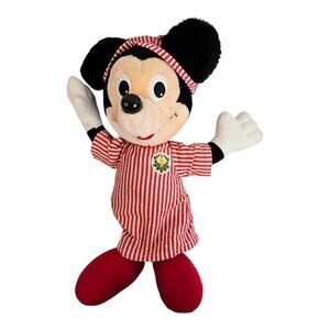 Vintage Mickey Mouse Night Before Christmas in Sleeping Gown and Hat 1988